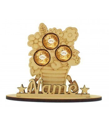 6mm Personalised Gardening Pot Shape Ferrero Rocher or Lindt Chocolate Ball Holder on a Stand - Stand Options